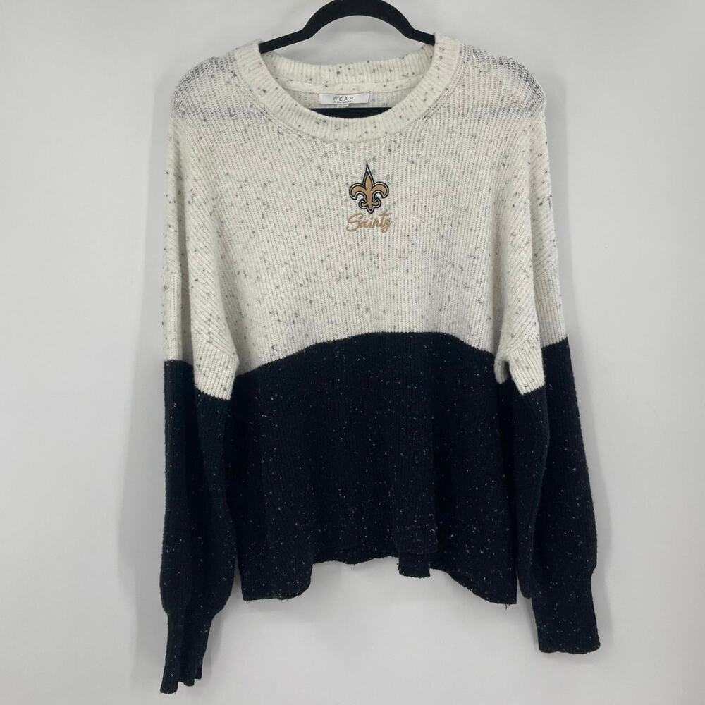 Wear by Erin Andrew’s New Orleans Saints Ribbed Knit Slub Sweater Women’s 2XL
